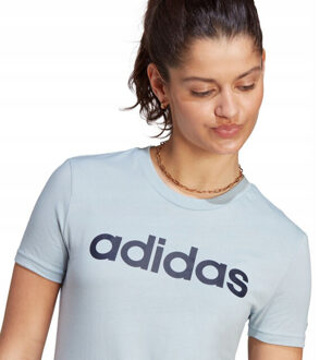 adidas Dames essentials logo slim lounge t-shirt Blauw - M