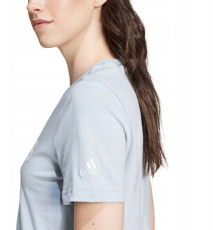 adidas Dames essentials logo slim lounge t-shirt Blauw