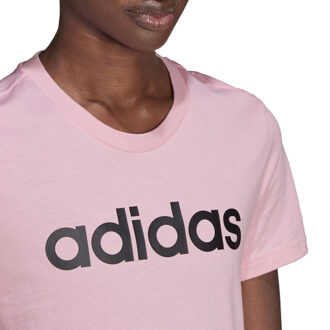 adidas Dames essentials slim t-shirt met logo - maat XS Roze