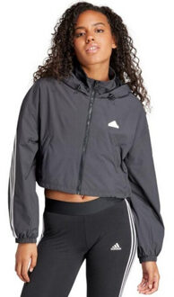 adidas Dames future icons 3 stripes wind rdy jas - maat M Grijs