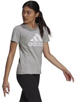 adidas Dames t-shirt met grafische print en ronde hals met korte mouwen - maat S Grijs