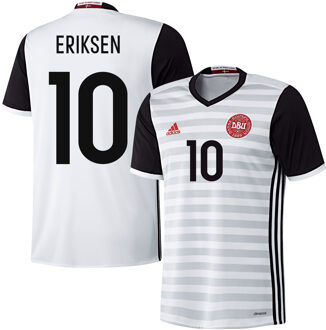adidas Denemarken Shirt Uit 2016-2017 + Eriksen 10 (Fan Style)