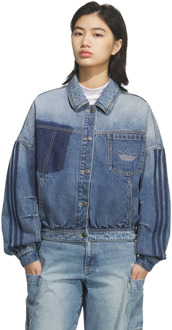 adidas Denim Jacket Jassen Dames - Blauw - Maat 36 - Katoen Jersey Blue