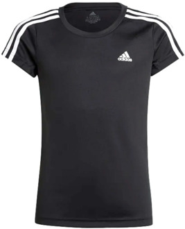 adidas Designed 2 Move 3-Stripes Shirt Meisjes zwart - wit - 128