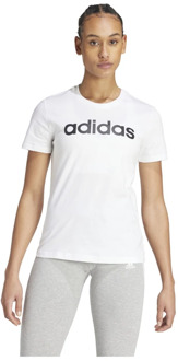 adidas Ess. Slim Logo Shirt Dames - Vrouwen - Wit - maat: L