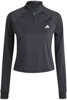 adidas Essentials 1/4 Zip Longsleeve Dames-Zwart - XS,S,M,L,XL