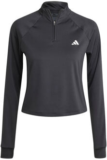 adidas Essentials 1/4 Zip Longsleeve Dames-Zwart - XS