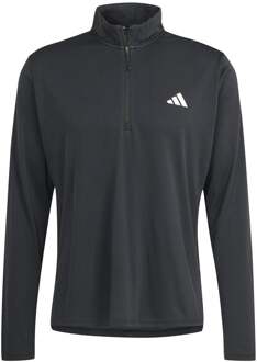 adidas Essentials 1/4 Zip Longsleeve Heren-Zwart - S