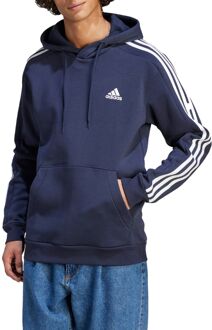 adidas Essentials 3-Stripes Fleece Hoodie Heren donker blauw - wit - L