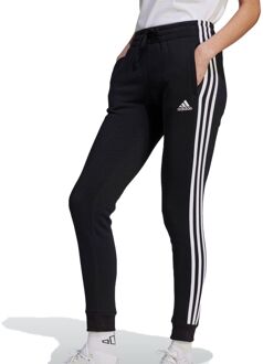 adidas Essentials 3-Stripes Fleece Joggingbroek Dames zwart - wit - XS