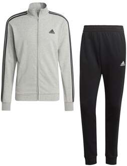 adidas Essentials 3-Stripes Fleece Trainingspak Heren grijs - zwart - L