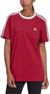 adidas essentials 3-stripes shirt rood dames dames donker rood - XL