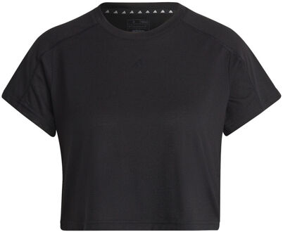 adidas Essentials AEROREADY Train 3 Bar Logo Crop T-shirt Dames zwart - M,L,XL