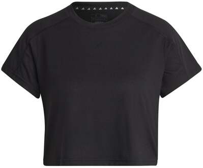 adidas Essentials AEROREADY Train 3 Bar Logo Crop T-shirt Dames zwart - M
