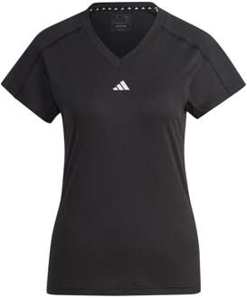 adidas Essentials AEROREADY Train Minimal Branding V-Neck T-shirt Dames-Zwart - S
