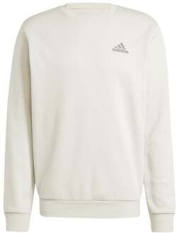 adidas Essentials Beige Crewneck Sweater Adidas , Gray , Heren - 2Xl,Xl,L,Xs