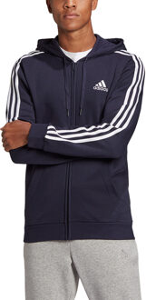 adidas Essentials Fleece 3S Zip Hoodie - Herenvest Blauw - L