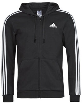 adidas Essentials Fleece 3S Zip Hoodie - Zwart Vest - XXL