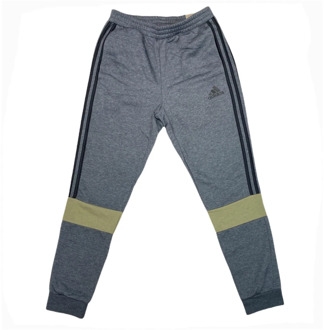 adidas essentials fleece colorblock joggingbroek grijs heren heren donker grijs - XXL