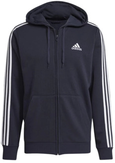 adidas Essentials FullZip Hoodie Heren - Mannen - navy/wit - maat: XL