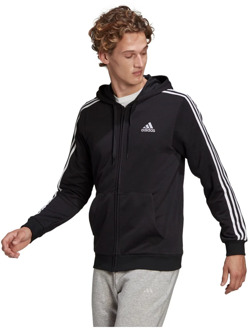 adidas Essentials FullZip Hoodie Heren - Mannen - zwart - maat: XL