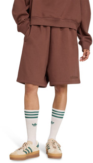 adidas Essentials Linear Shorts Oversized Korte Broeken Dames - Bruin - Maat 36 - Katoen Jersey Brown