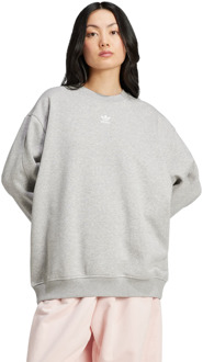 adidas Essentials Long Oversized Crew Sweatshirt Sweatshirts Dames - Grijs - Maat 34 - Katoen Jersey Grey