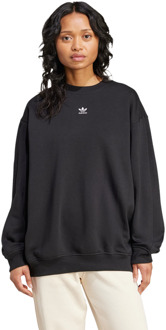adidas Essentials Long Oversized Crew Sweatshirt Sweatshirts Dames - Zwart - Maat 34 - Katoen Jersey Black