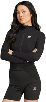adidas Essentials Ribbed Full-zip Track Top Trainingspakken Dames - Zwart - Maat 34 - Katoen Jersey Black