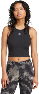 adidas Essentials Ribbed Tank Top T-shirts Dames - Zwart - Maat 42 - Katoen Jersey Black