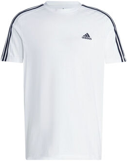 adidas Essentials Single Jersey 3-Stripes T-shirt Heren wit - M