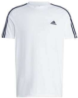 adidas Essentials Single Jersey 3-Stripes T-shirt Heren wit - S,M,L,XL,XXL