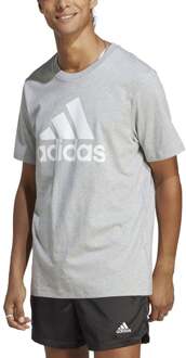 adidas Essentials Single Jersey Big Logo T-shirt Heren lichtgrijs - S,M