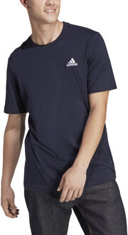 adidas Essentials Single Jersey Embroidered Small Logo T-shirt Heren donkerblauw