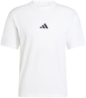 adidas Essentials Small Logo T-shirt Heren wit