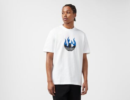 adidas Flames Logo T-shirt, White - XL