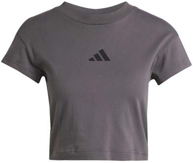 adidas Future Icon Small Logo T-shirt Dames-Donkergrijs - L,XL