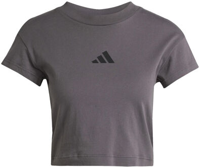 adidas Future Icon Small Logo T-shirt Dames-Donkergrijs - XL