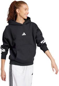adidas Future Icons 3-stripes Hoodie Hoodies Dames - Zwart - Maat 38 - Poly Mesh Black
