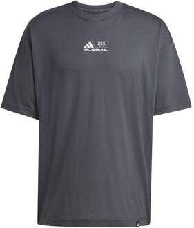 adidas GFX Glob T-shirt Heren-donkergrijs - S,M,L,XL,XXL