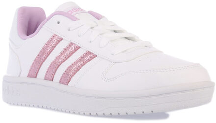 adidas Girl's adidas Junior Hoops 2.0 Trainers in White Wit