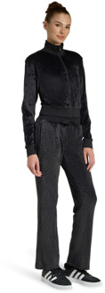 adidas Glam Velvet Tracksuit Trainingspakken Dames - Zwart - Maat 36 - Poly Mesh Black