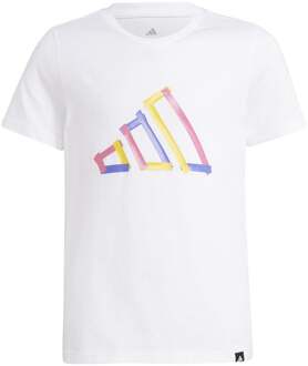 adidas Graphic T-shirt Kinderen-Wit,Veelkleurig - 164,176