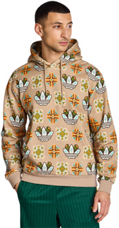 adidas Graphics Hoodies Heren - Bruin - Maat L - Katoen Fleece Brown