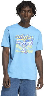 adidas Graphics T-shirts Heren - Blauw - Maat M Blue
