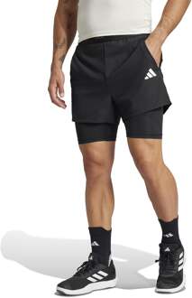 adidas Gym+ 2In1 Shorts Heren-Zwart - S,M,L,XL,XXL