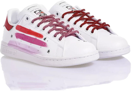 adidas Handgemaakte Dames Sneakers Wit Roze Rood Adidas , Multicolor , Heren - 35 1/2 Eu,46 Eu,39 1/3 Eu,36 Eu,40 Eu,37 1/3 Eu,36 2/3 Eu,38 2/3 Eu,38 Eu,40 2/3 EU