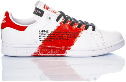 adidas Handgemaakte Wit Rode Sneakers Adidas , Multicolor , Heren - 36 Eu,37 1/3 Eu,38 Eu,36 2/3 Eu,40 Eu,40 2/3 Eu,41 1/3 Eu,38 2/3 Eu,39 1/3 EU