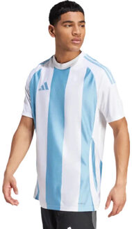 adidas Heren 24 gestreepte voetbal jersey Wit - L