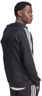 adidas Heren 3 stripes full zip hoodie Zwart